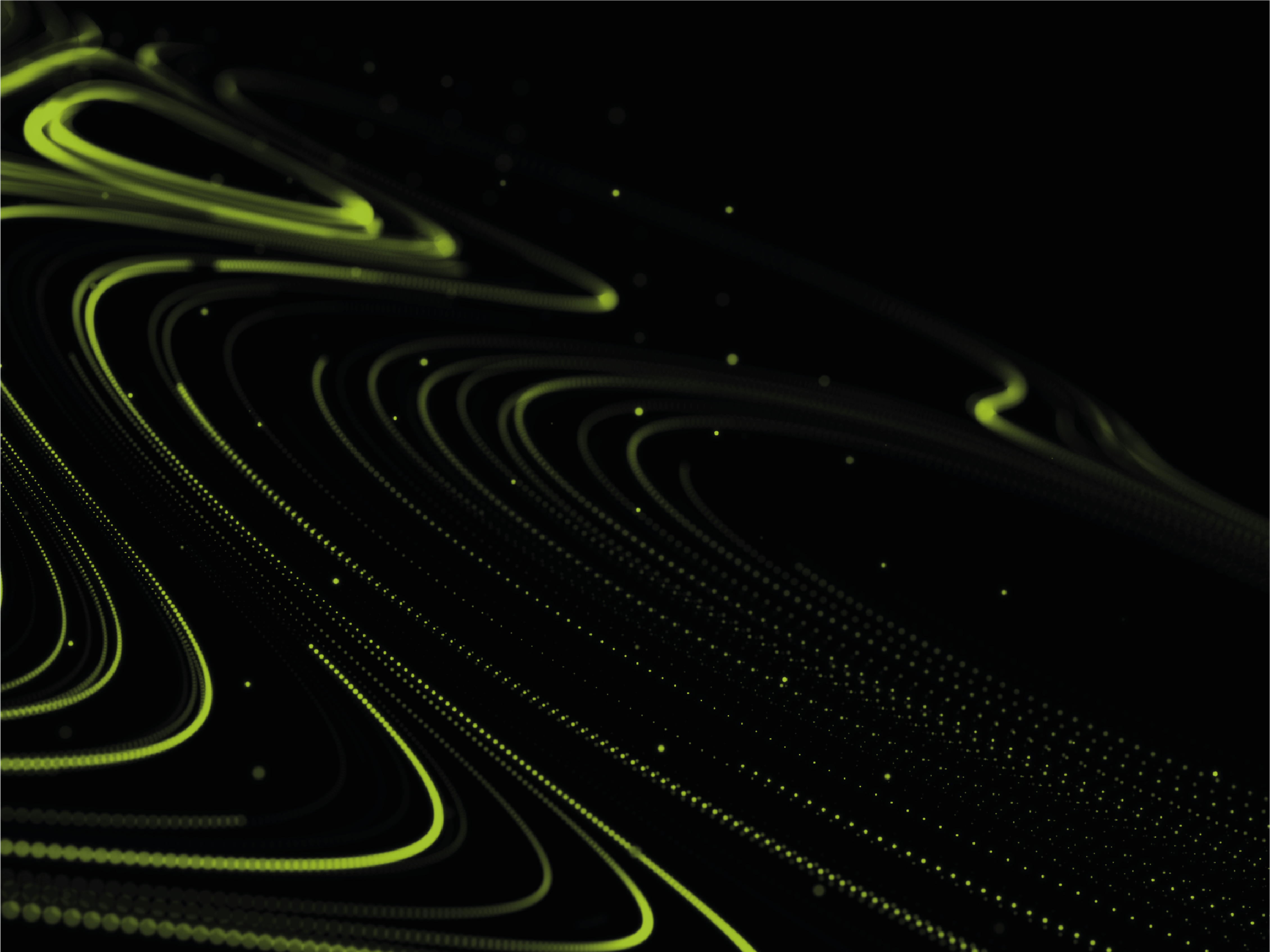 Linee stilizzate di colore verde su sfondo nero con piccoli punti luminosi